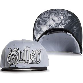 Sullen Men's Medusa Graphic Tattoo Lifestyle Adjustable Flatbill Snapback Hat Grey