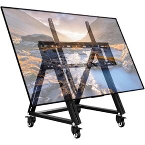 Low Height Mobile TV Stand, Rolling TV Stand with Wheel for 26-65 inch TV, Hight Adjustable, 36° -68° Adjustable Viewing Angle,Max 50KG, Vesa 600×500