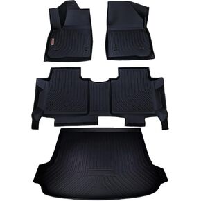 Floor Mats Accessoires 2 Row Liners Set & Cargo Liners Custom Fit for 2017-2025 Cadillac XT5 Base/Luxury/Premium Luxury/Platinum/Sport/Livery,All Weather TPE Winter Slush Car Mats