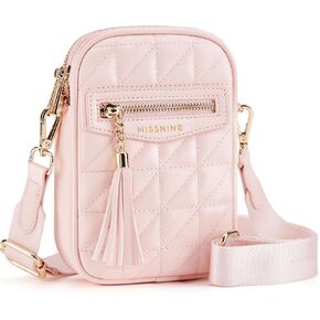 Missnine Small Crossbody Bags for Women RFID Cell Phone Purses Quilted Trendy Shoulder Purses with Wide Adjustable Strap