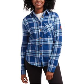CANADA WEATHER GEAR Women's Long Sleeve Shirt - Casual Yarn Dye Button Down Collared Flannel Shirts for Women (S-XL)