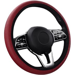 Steering Stripe Style Wheel Cover Faux Leather Anti-Slip Universal Car Steering Wheel Cover Stripe Style for Car Accessories Auto Car Without Inner Ring Beige