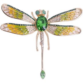 Dragonfly Brooch Water Drill Crystal Dragonfly Brooch Charm Insect Pin Wedding Bride Daily Dress Pack Clothing Fashion Accessories Jewelry Gift Women's Alloy