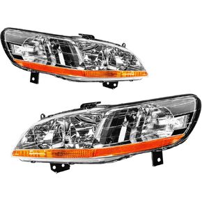 Torchbeam Headlight Assembly, Compatible with Accord 1998 1999 2000 Chrome Housing Amber Reflector
