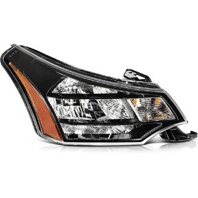 Headlight Assembly for ford for Focus 2010-2011 Driver Side Black Housing Clear Lens Amber Reflector Headlamp 9S4Z13008D FO2502269