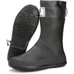 YorFotMae Midshaft Rain Boots Women, Waterproof Rubber Boots Men, Mid-Height Anti-Slip Lightweight Garden Shoes, Mid Calf Water Boots with Adjustable Buckle, Durable Fishing Boots Outdoor