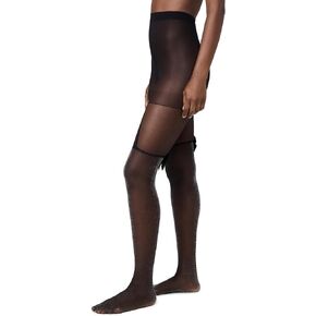 STEMS Women's Glitter Tuxedo Bow Tights