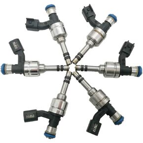 Amrxuts 6pcs/lot 12629927 6 Holes Disc Fuel Injectors for 2010-2011 GMC Terrain Chevrolet Equinox Cadillac SRX CTS 2010 Buick Allure Lacrosse 2011 Saab 9-4X 3.0L 217-3449 FJ1059 12642021