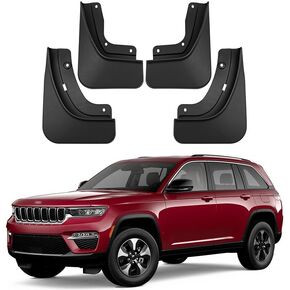 Mud Flaps Compatible with 5th Gen Jeep Grand Cherokee 2022 2023 2024 No Drilling Required All Weather Mud Splash Guards Front Rear 4Pc