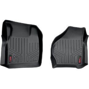Rough Country All Weather Floor Mats Set for Ford Super Duty Crew-Cab (1999-2007) - Custom Fit Rubber Super Duty Floor Mats, Durable Rubber Truck Mats, Waterproof Truck Floor Mats