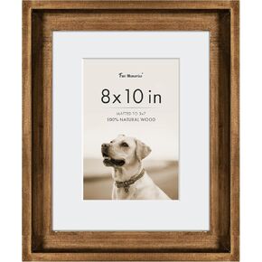 Fun Memories 8x10 Picture Frame, 8x10 inch Photo Frame with 5x7 Removable Mat, High Tempered Glass, Horizontal or Vertical Wall Mounting, Wall Hook Hanging Hardware Included, Wanlut