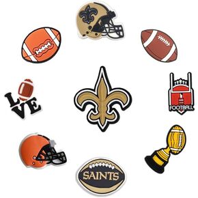 10PC Shoe Charms for crocs clogs Decoration, Team Charms for Saints sports fans