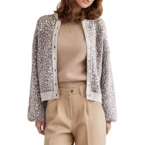 Kedera Womens Leopard Cardigan Sweaters Open Front Button Down Chunky Knit Ladies Sweater Jackets 2024 Fall Outfits
