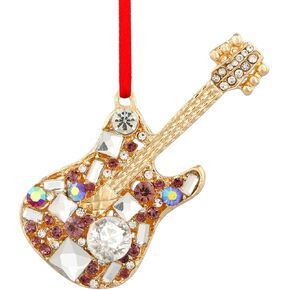 D4DREAM Guitar Christmas Ornament - Guitar Hanging Ornaments for Christmas Tree Metal Guitar Christmas Tree Ornaments Decor Electric Guitar Music Ornaments Blue Guitar Ornament Gifts for Music Lovers
