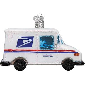 Old World Christmas Ornaments USPS Mail Truck Glass Blown Ornaments for Christmas Tree