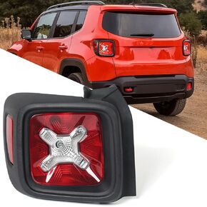 FIONE Tail Light Assembly Compatible with Jeep Renegade 2015-2022 Black Bezel Brake Light Taillight Left Driver Side LH