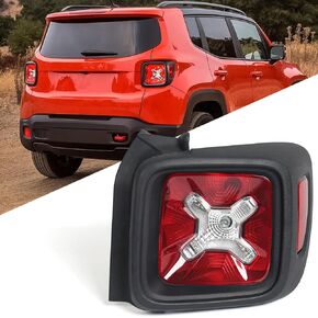 مجموعة مصابيح خلفية FIONE متوافقة مع Jeep Renegade 2015-2022 ضوء فرامل أسود بإطار خلفي للسائق الأيسر LH