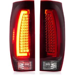 Tresound Tail Light + 3rd Brake Lamp for Chevy Avalanche 1500 2500 2002-2006, Third High Mount Stop Light Rear LED Taillight Assembly, 15771437, 15092493