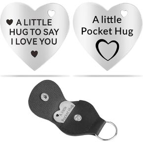 Pocket Hug Token - Double Sided Long Distance Relationship Keepsake Stainless Steel Inspirational Gifts Christmas Gifts