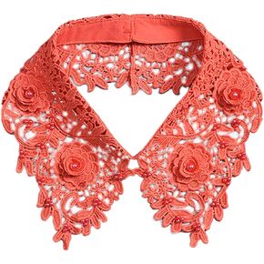 NIDMIDO Solid Color Hollow-Out Floral Peral Decorative Detachable Fake Collar Choker Blouse Collar for Women Girls
