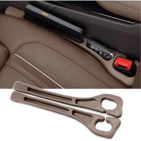 Car Seat Gap Filler Organizer Universal Fit Car SUV Truck Console Side Plug Strip Stopping Phone Key from Falling, Pack of 2 Black (Black)