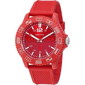 Nautica Men's NAPWVF305 Wavemakers Red Wheat PU Fiber Strap Watch