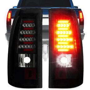 LED Tail Light Fit for Chevy Silverado GMC Sierra 1500 2500 3500 1500 HD 2500 HD 2003-2006, for Chevy Silverado GMC Sierra Classic Models 2007, Taillight Assembly Chrome Housing Smoke Lens