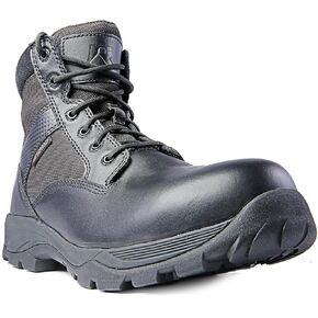 Men’s Tactical Waterproof Composite Toe Boots Max Pro Mid 6" with Zipper - Oil & Slip Resistant Black Leather Boots
