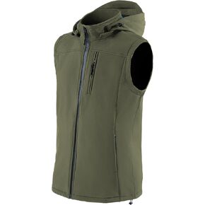 Men's Golf Vest Windproof Softshell Vest Running Outerwear Fleece Lined Sleeveless Jacket for Hiking Travel