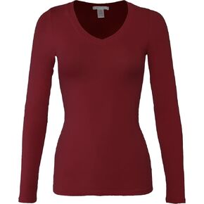 Bozzolo Women's Basic V-Neck Warm Soft Stretchy Long Sleeves T Shirt in Kuwait