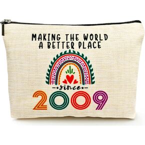 Sweet 16 Gifts for Girls, Sweet Sixteen Gifts for 16 Year Old Girl Makeup Bags, 2009 Cool 16th Birthday Decorations for Teenage Girls Gift Ideas, Sister, Daughter, Cosmetic Travel Pouch, Christmas