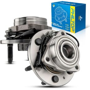 PHILTOP 4WD Front Wheel Hub Bearing Assembly for 07-13 Escalade EXT/Avalanche/Yukon XL 1500/ Sierra 1500, Wheel Bearing for 07-14 Escalade/Yukon/Suburban 1500/ Tahoe, 515096 x 2, 6 Lugs W/ABS