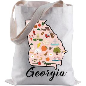 BLUPARK Georgian Map Tote Bag Atlanta Georgia Gift Georgia Travel Shopping Bag Georgia Pride Gift