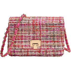 Small Shoulder Bag for Women Mini Purse Handbag PU Leather Crossbody Evening Bag Quilted Satchel, with Chain Strap