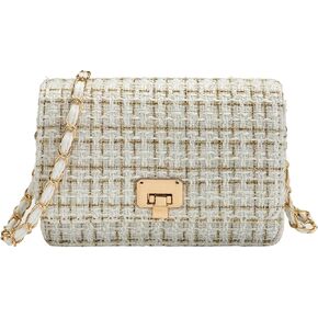 Small Shoulder Bag for Women Mini Purse Handbag PU Leather Crossbody Evening Bag Quilted Satchel, with Chain Strap in Saudi Arabia