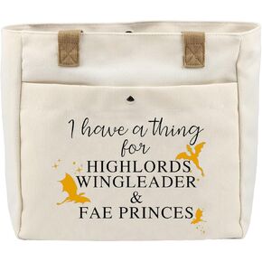 UJIMS Fourth Wing Merch Fantasy Book Romantasy Dragons Rider Shoulder Tote bag Dragons Lover Gifts SJM Reader Gift