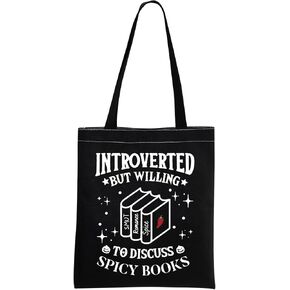 MEIKIUP Smut Book Lover Gift Spicy Book Lover Tote Bag Smut Reader Shopping Bag Shoulder Bag Dark Romance Reader Travel Bag
