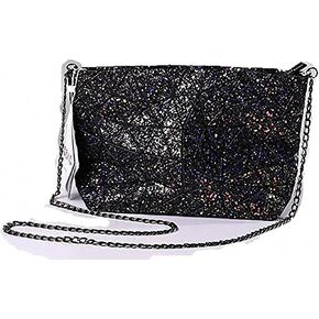 Geometric Lattice Luminous Purse Chain Crossbody Clutch Purses Tote Handbags Holographic for Women