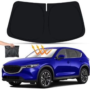 Car Sun Shade for Mazda CX-5 CX5 2017 2018 2019 2020 2021 2022 2023 2024 2025 SUV Auto Interior Accessories Front Windshield Sunshade Foldable Insulation Protector Window Curtains Cover Visor