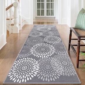 StepRite Runner Rug 2 x 6 ft, Washable Rugs, Hallway Runner Rugs, Kitchen Runner Rug Non Slip, Soft Runner with Rubber Backing for Kitchen, Hallway, Laundry, Bedroom, Living Room(Grey)