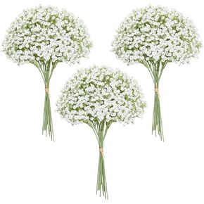 Serwalin 30pcs Babys Breath Artificial Flowers,Fake Babys Breath Flowers Artificial Bulk,Faux White Gypsophila Babies Breath Flowers Artificial for Wedding Floral Arrangement Party Home Decor