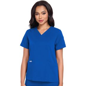 COMENII Scrubs for Women, Roomy Fit V-Neck Scrub Tops Women with 4 Pocket, Stretch & Anti-Wrinkle Women Scrubs