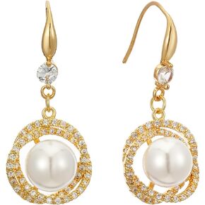 Sylph Pearl Earrings for Women Pearl Drop Dangle Earrings Pearl Statement Earrings Bridesmaid Earrings Wedding Jewelry Gift