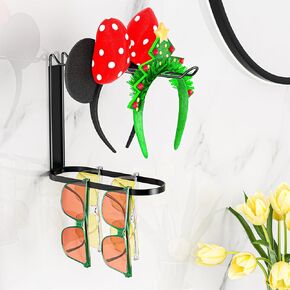 Headband Holder Organizer, Headband Storage Scrunchie Glasses Bracelets, Headband Stand Desktop or Wall Mount, Mouse Ear Holder, Headband Display, Black Head Band Holder for Girls Women Room