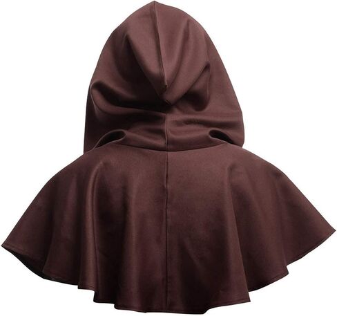 SOONHUA Vintage Medieval Cowl Hat Unisex Medieval Cowl Hooded Cloak Halloween Poncho Cosplay Costume for Men Women in Saudi Arabia
