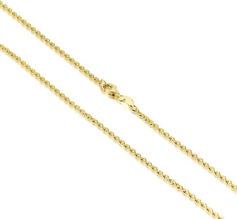 Genuine Gold Plated 925 Sterling Silver Cable Chain Necklace for Men & Women Strong, Safe and Beautiful Cable Link Chains 1.0MM - 3.0MM, 16-26 Inch (with Gift Box) in Kuwait