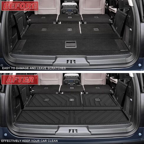 TTX LIGHTING Floor Mats & Cargo Liner & Backrest Mat for Ford Expedition 2018-2024 (Not for Max) - Automotive Floor Mats All Weather Protection Mat Include 1st & 2nd & 3rd Row Liner Black in Saudi Arabia