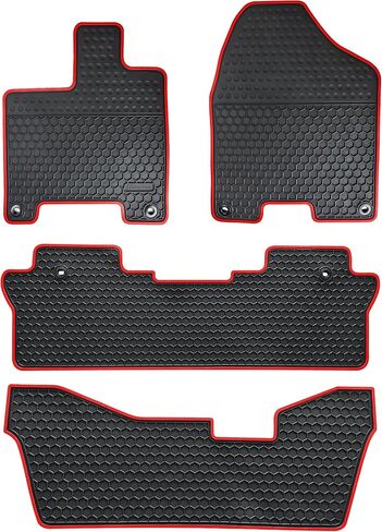 Car Floor Mat Custom Fit for Honda Pilot 2016-2022 All Black Rubber Auto Liner Mats All Weather Protection Odorless (No Elite Models) in Kuwait