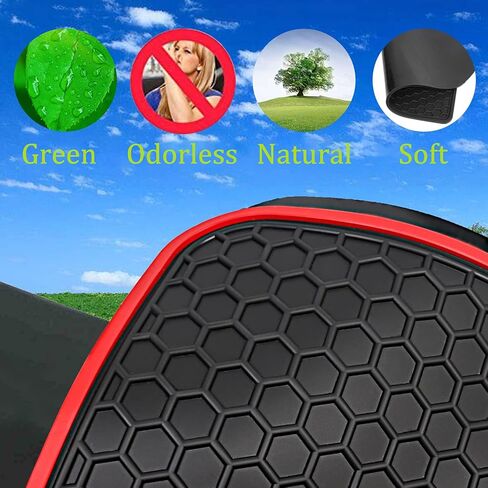 Car Floor Mat Custom Fit for Honda Pilot 2016-2022 All Black Rubber Auto Liner Mats All Weather Protection Odorless (No Elite Models) in Kuwait