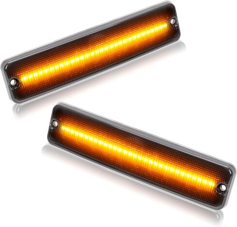HECASA Pair LED Side Marker Light Compatible with 1987-1995 Jeep Wrangler YJ Replacement for CH2550105 56001424 Front Side Light Lamp 2Pcs Driver&Passenger Side - Clear Lens in Saudi Arabia